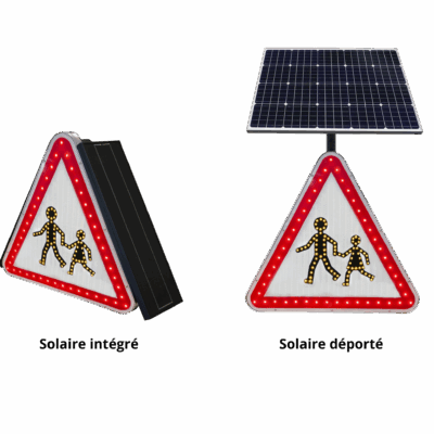 Panneau renforcé leds A13a Danger école