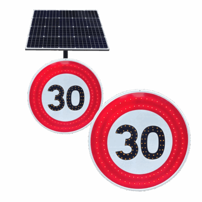 Panneau lumineux Vitesse 30kmh B14 Panneau photovoltaïque
