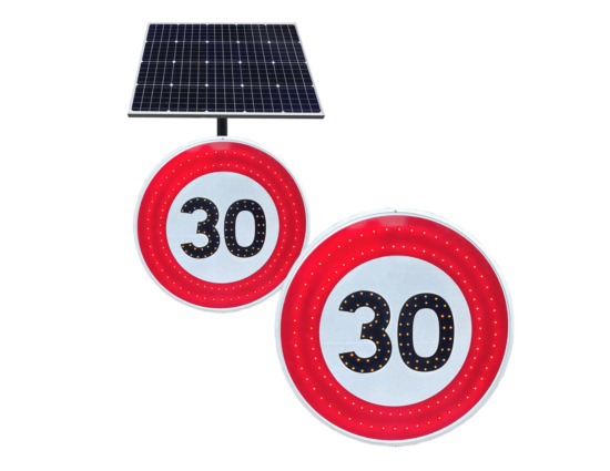 Panneau lumineux Vitesse 30kmh B14 Panneau photovoltaïque