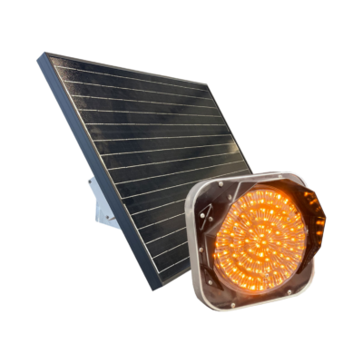 feu de signalisation R1 Orange avec alimentation solaire