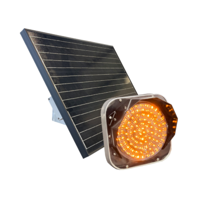 feu de signalisation R1 Orange avec alimentation solaire